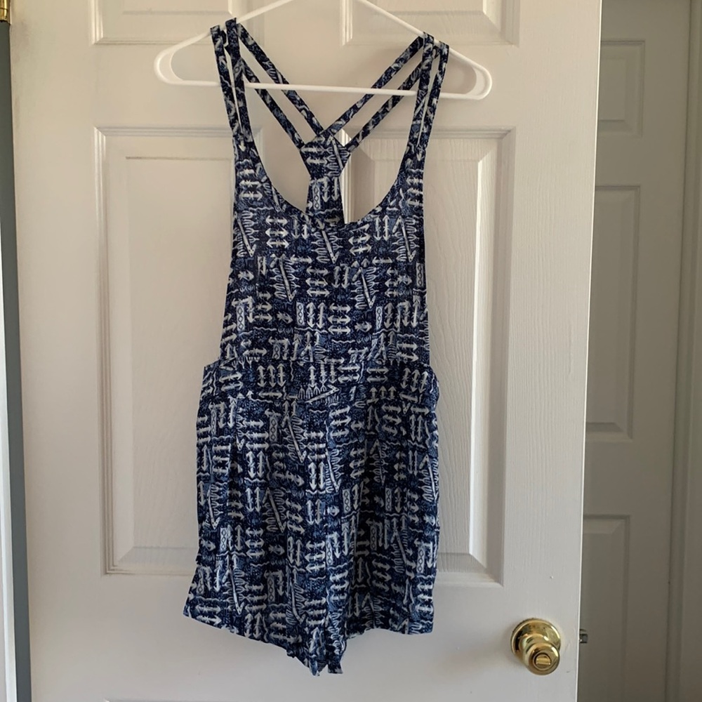 Small, urban outfitters Blue Aztec romper